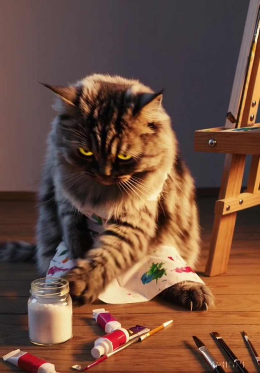 Кот художник