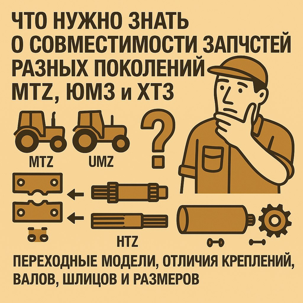 Что нужно знать о совместимости запчастей разных поколений МТЗ, ЮМЗ и ХТЗ