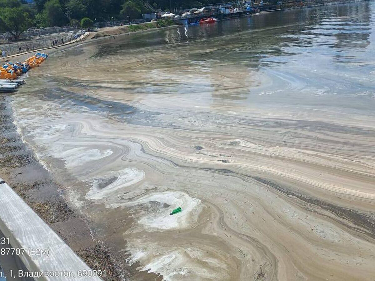    Пятна и разводы в акватории Амурского залива во Владивостоке© Администрация Владивостока/Telegram