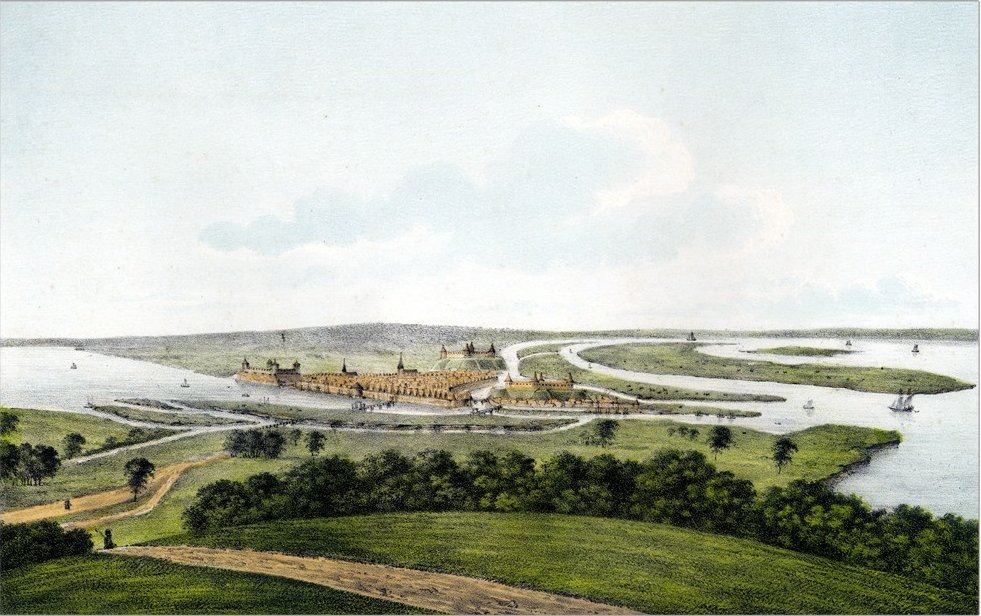 Гамбург в 1150 году, визуализация 19 века.