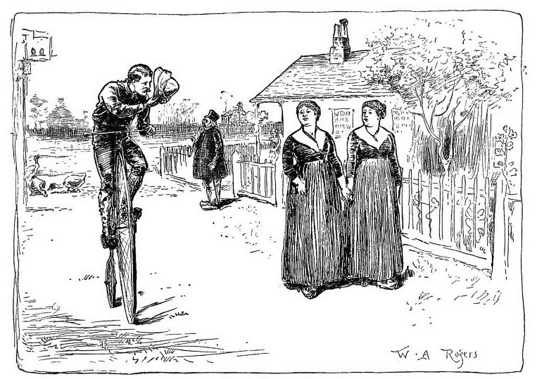 Томас Стивенс отправляется. Фото: из книги «Вокруг света на велосипеде»