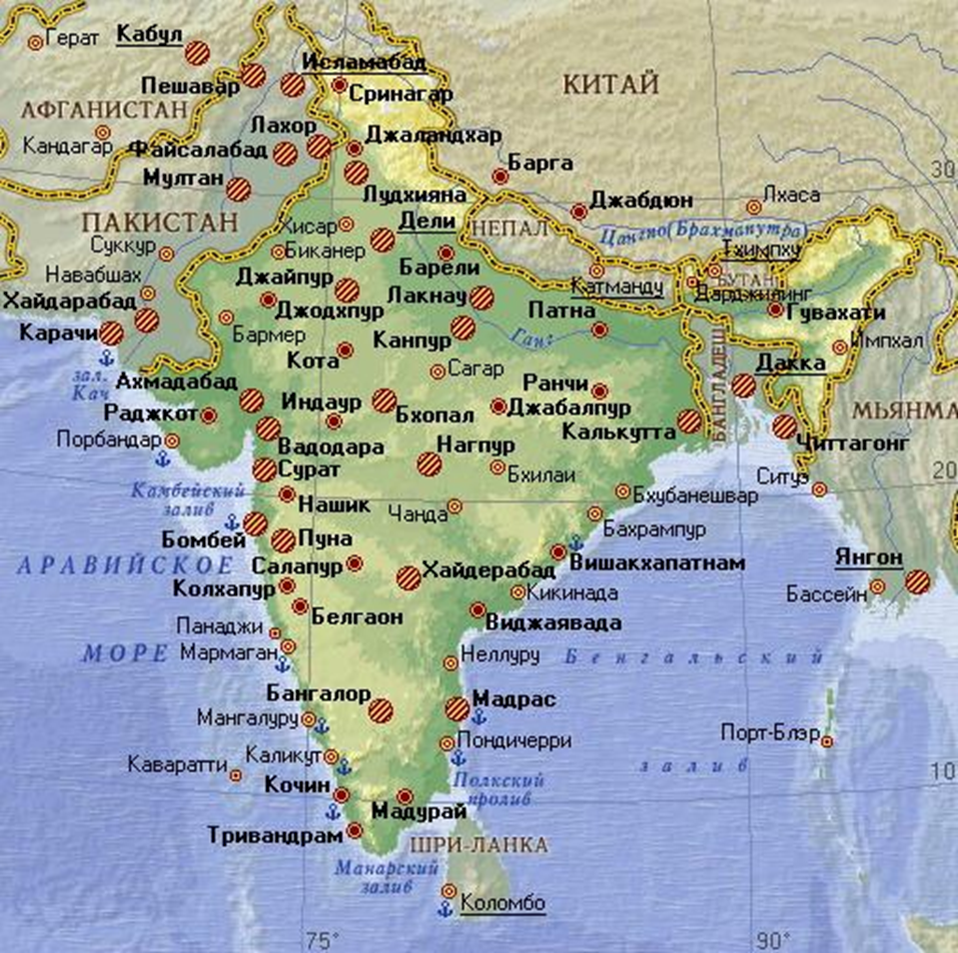 Карта Индии