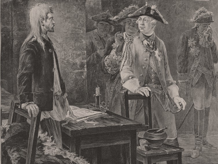 Петр III в камере Иоанна Антоновича в Шлиссельбургской крепости 