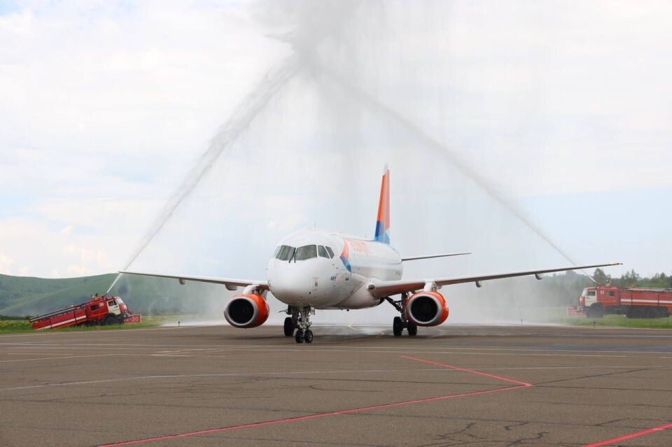    Первый авиарейс из Уфы прибыл в Горно-Алтайск. Источник: t.me/turchak_andrey