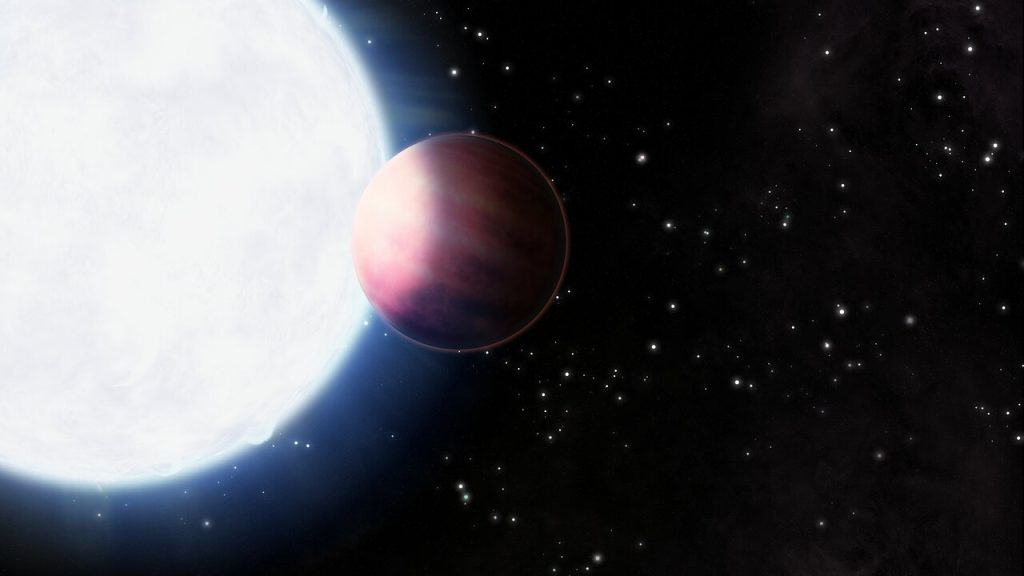 Ультрагорячий юпитер HAT-P-70 b в представлении художника. Источник: International Gemini Observatory/NOIRLab/NSF/AURA/J. Pollard