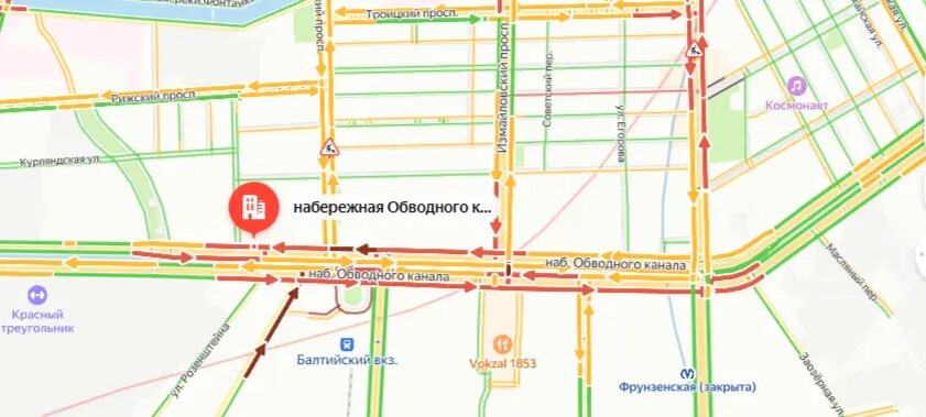    Фото: скриншот сервиса Яндекс.Пробки