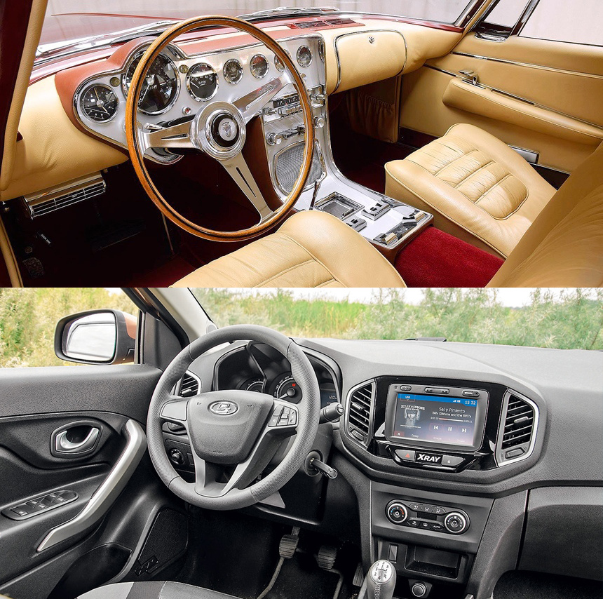 Иностранный ретроавтомобиль и отечественный автомобиль