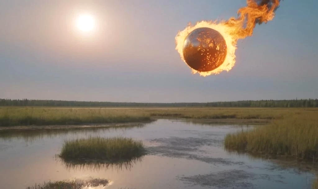 Что-то рухнуло в болото.