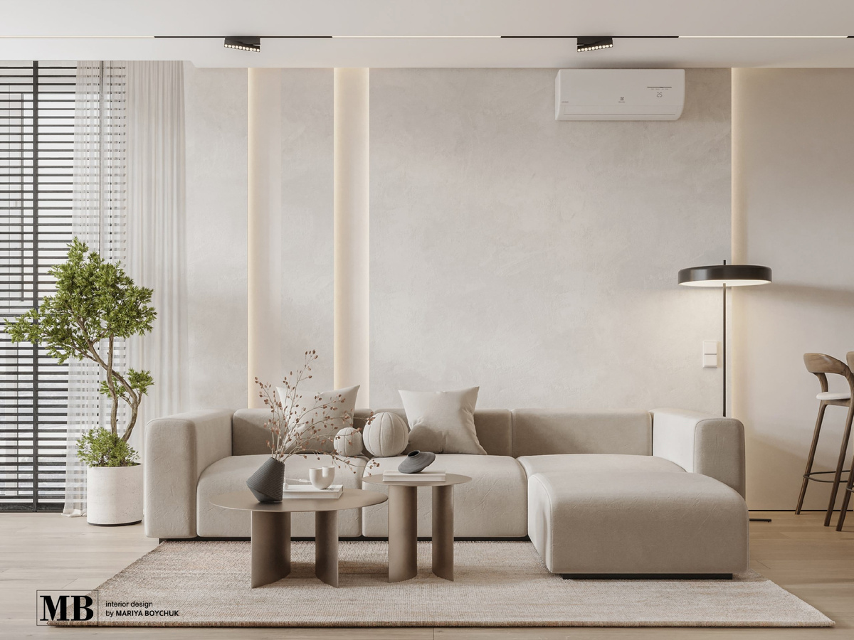 Дизайн интерьера в стиле тактильного минимализма. Автор: дизайнер интерьера Мария Бойчук