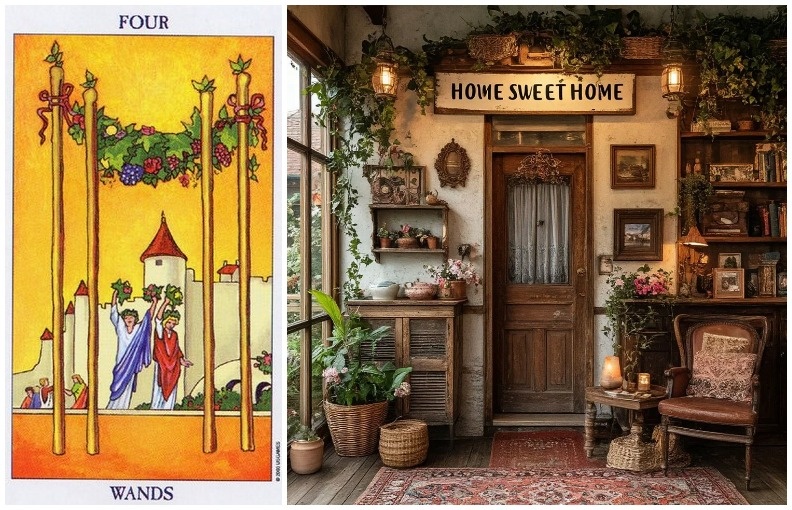 4 жезлов (Таро А.Уэйта)