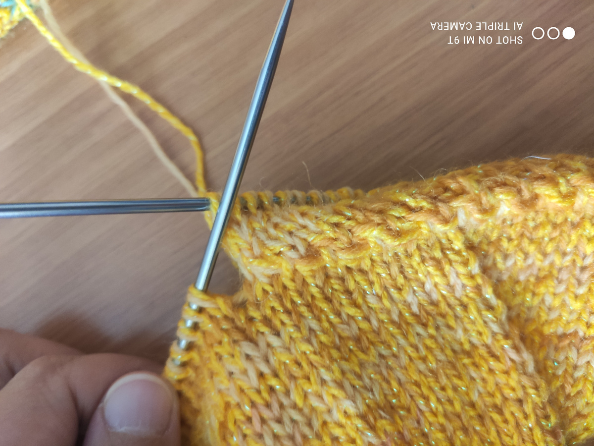 Процесс вязания 