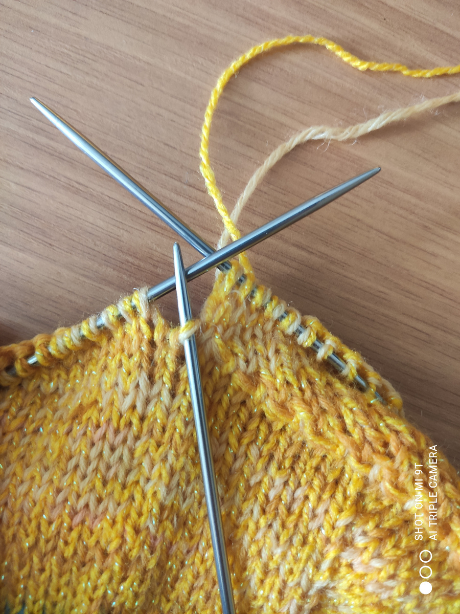 Процесс вязания 