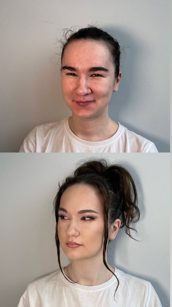 До/После. Работа Анны: https://t.me/aklem_mua