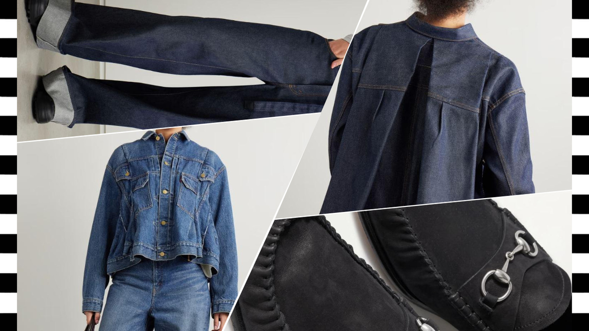 модный ДЖИНСОВЫЙ КОСТЮМ - брюки и куртка