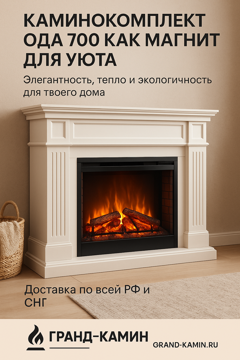    Каминокомплект Ода 700 как магннит для уюта: элегантность, тепло и экологичность для твоего дома Kamin