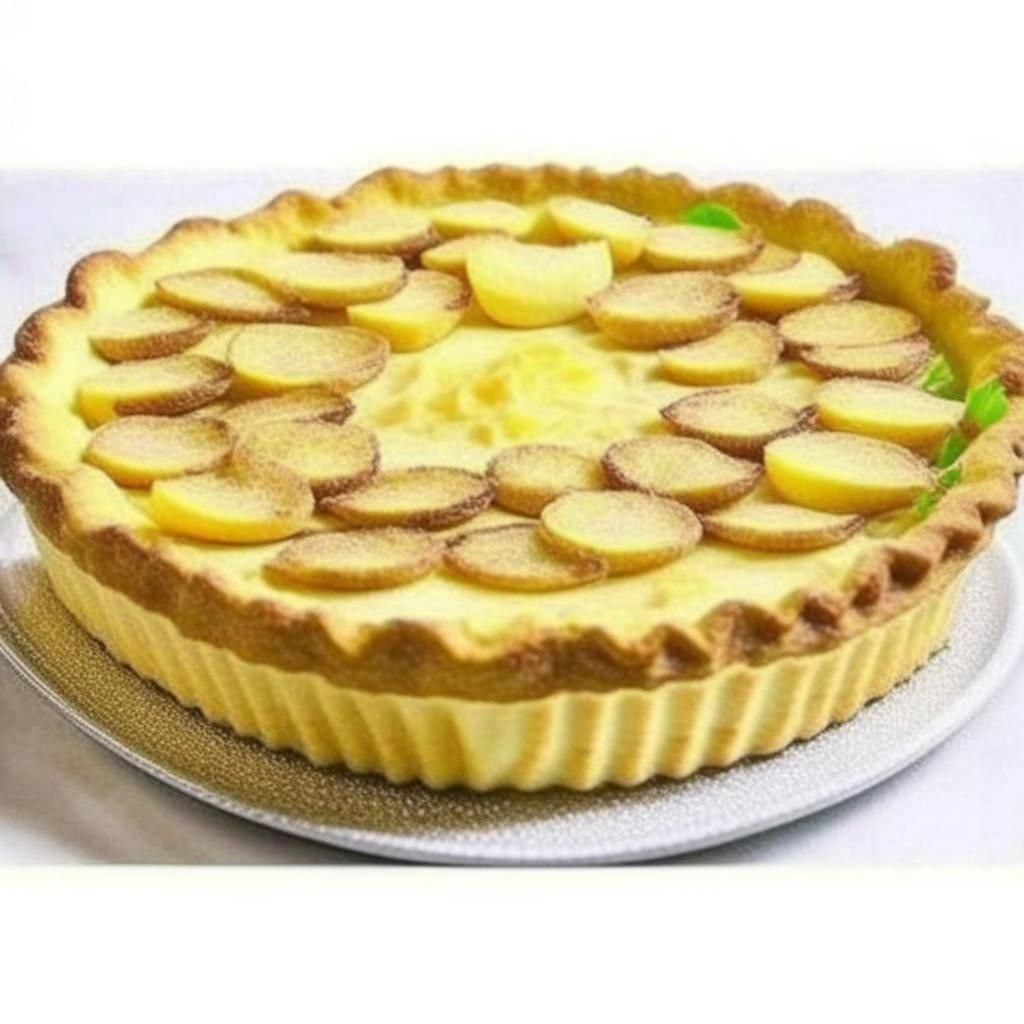 тарт яблочный из песочного теста выпекается в специальной форме в виде корзиночки, яблоки сверху