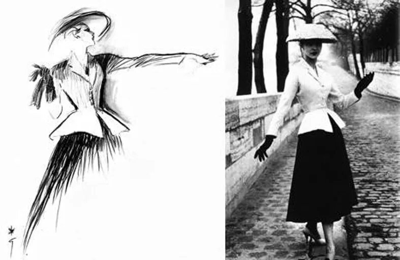 Да-да, это эскиз того самого знаменитого ансамбля "Бар". И даже на этапе эскиза маэстро прорисовывал шляпку, перчатки. И остальное)) Хотите больше эскизов? Листайте дальше.