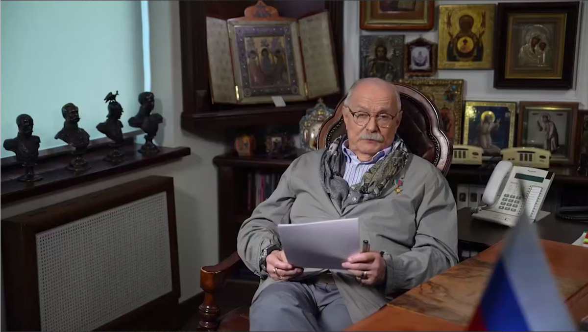    НИКИТА МИХАЛКОВ. СКРИНШОТ: ТЕЛЕГРАМ-КАНАЛ "БЕСОГОН"