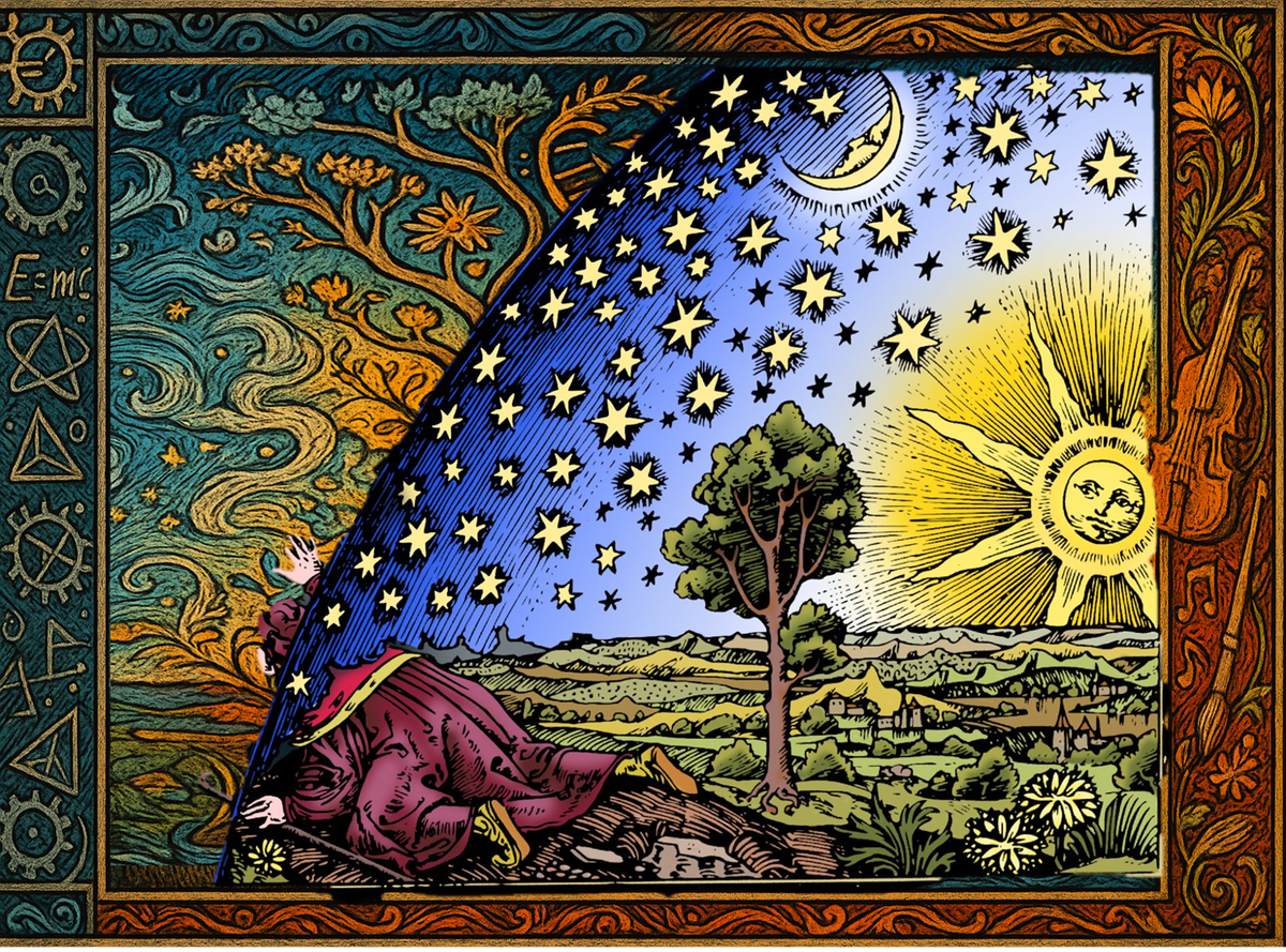 Прототип рисунка «Гравюра Фламмариона» выглядит так https://bit.ly/3Fx7sQW