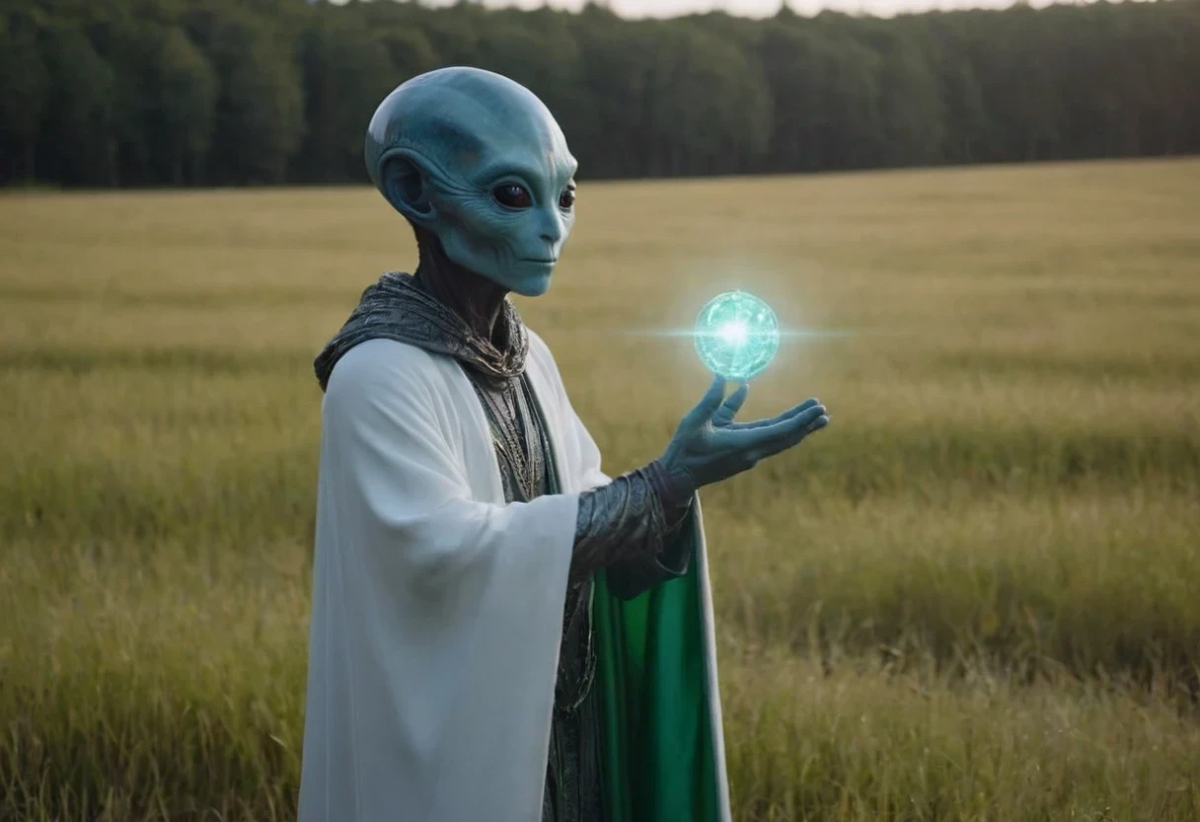 Пришелец выглядел очень необычно.