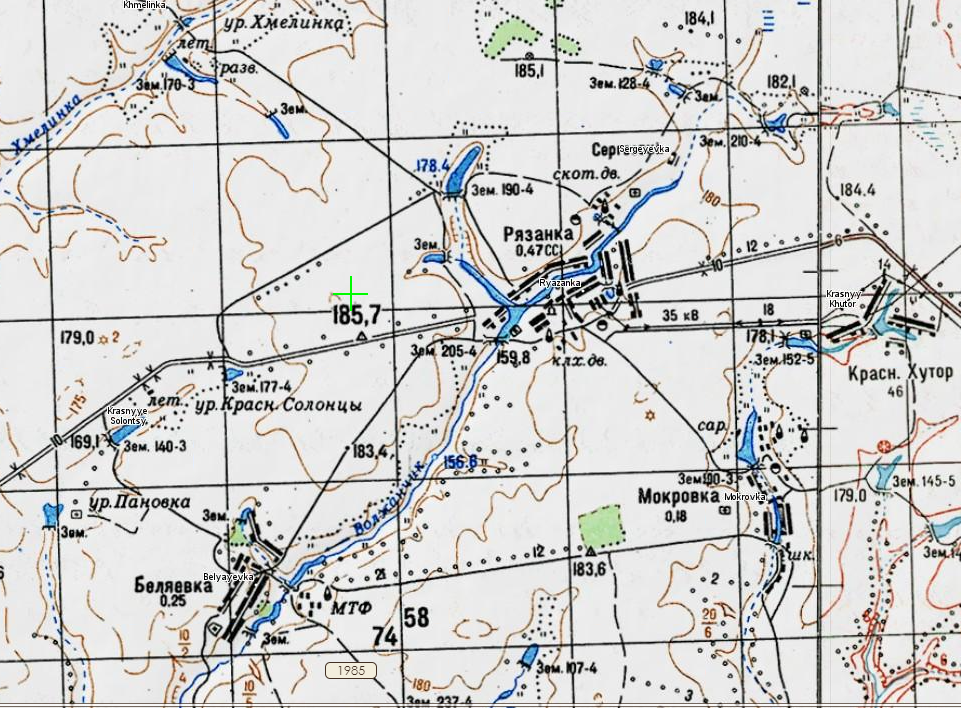 Современная карта населённых пунктов по речке Волжанчик. Фото из открытых источников.