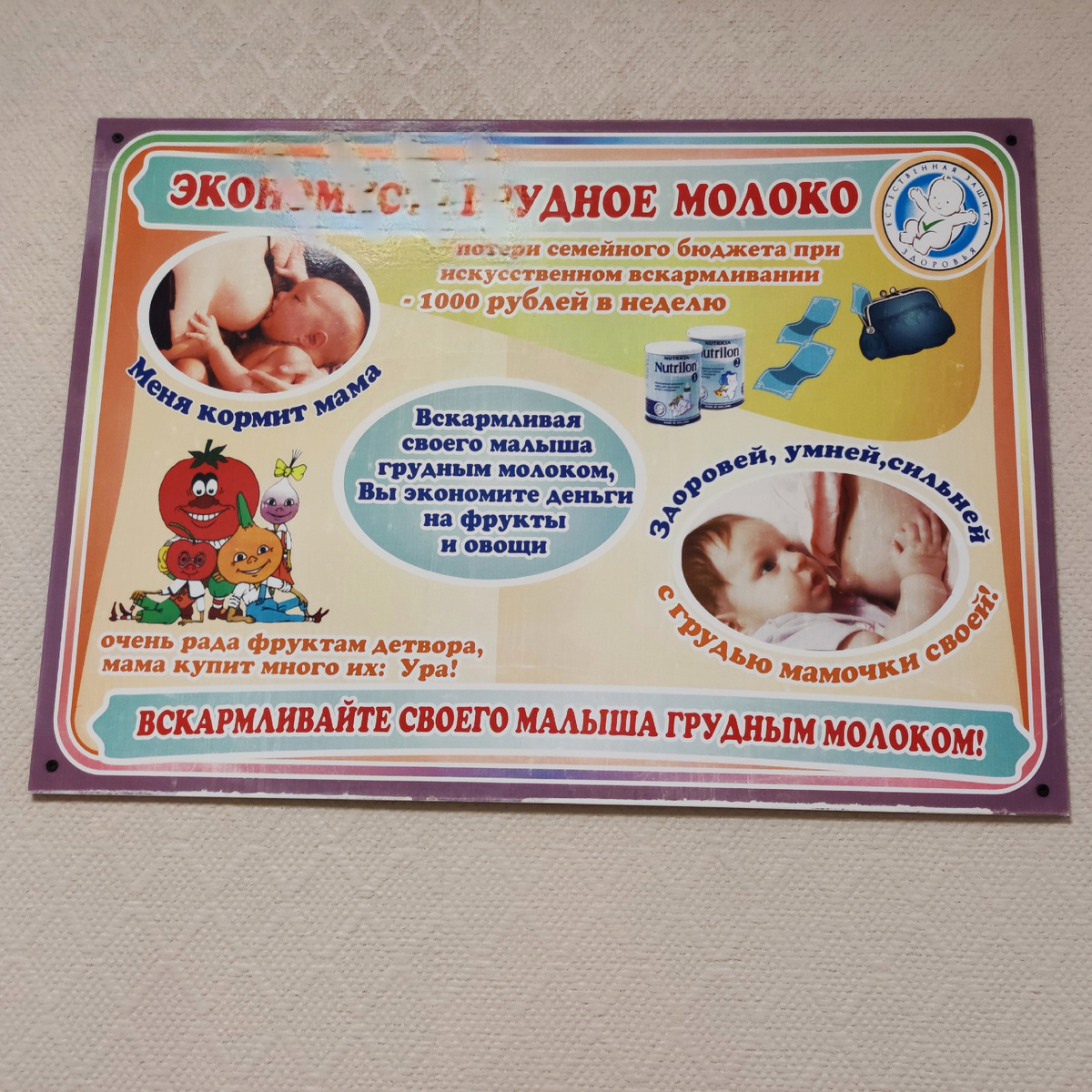 Плакат на дородовом отделении в роддоме №9