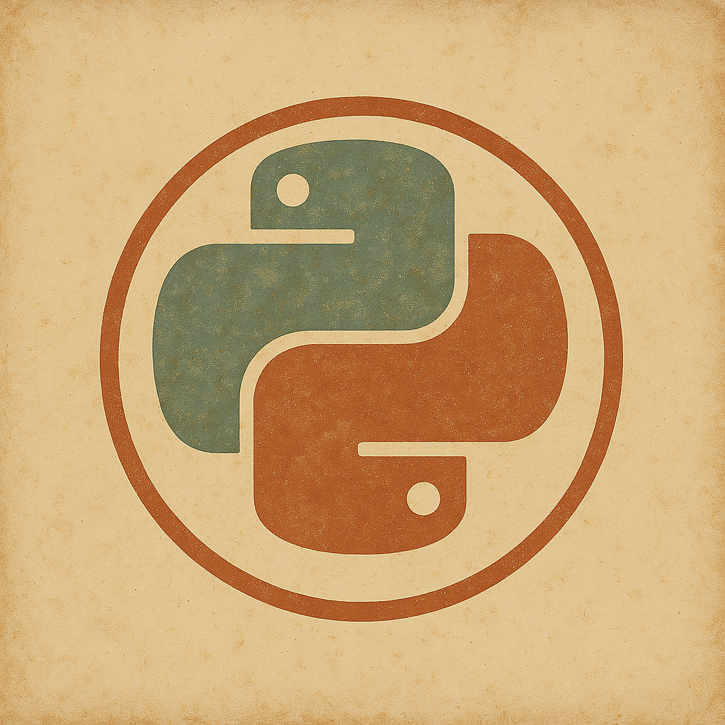 AI. Винтаж. Эмблема "Python"