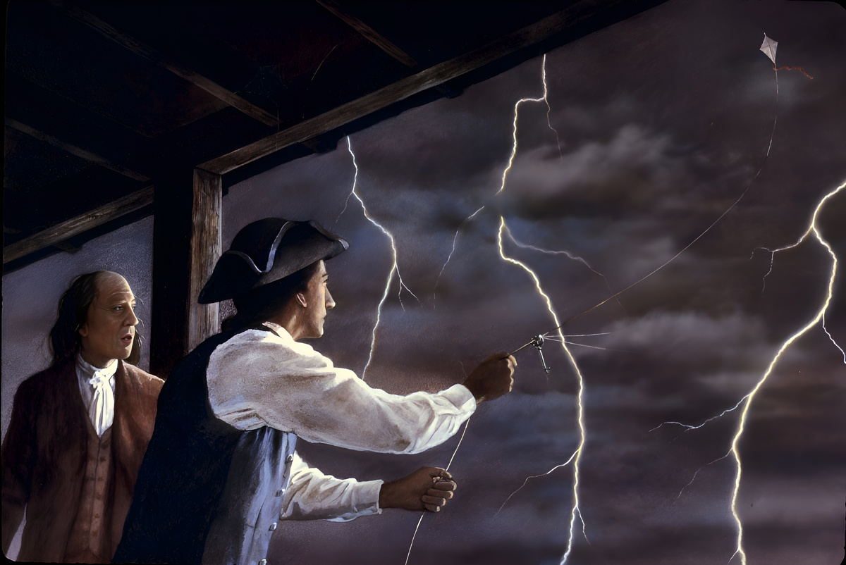 Франклин ловит атмосферное электричество