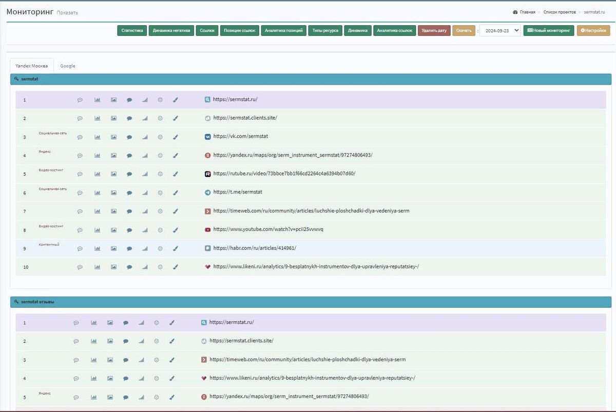 Здесь вы будите проихводить разметку тональности