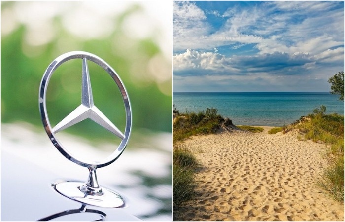 Три луча звезды - три стихии, которые покорил бренд Mercedes-Benz. /Фото: автолого.рф, 99px.ru