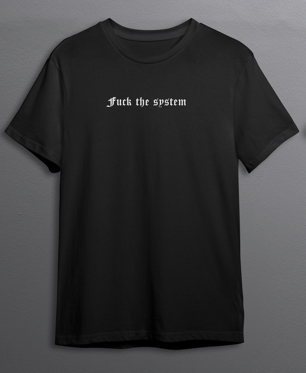Хлопковая футболка с принтом "Fuck the system" от бренда ABDSHOP.RU