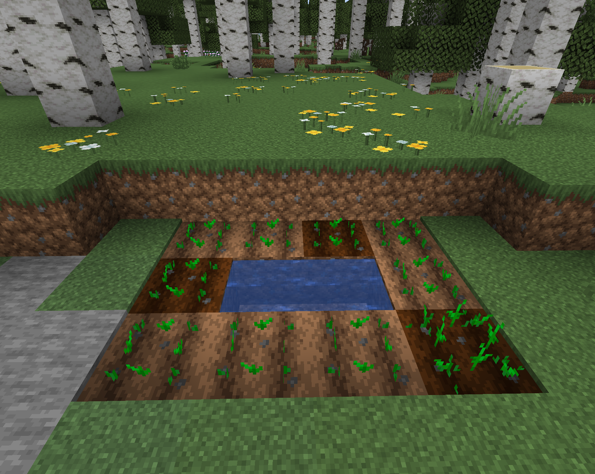Огород в майнкрафте