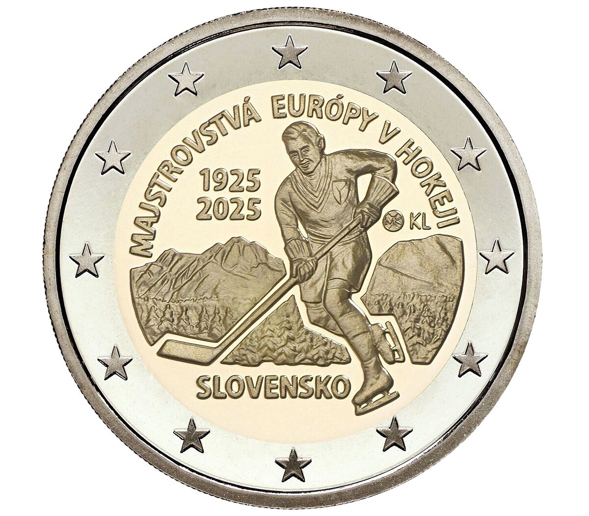 фото из сети Интернет. 2 евро 2025 100- летие первого чемпионата Европы по хоккею.