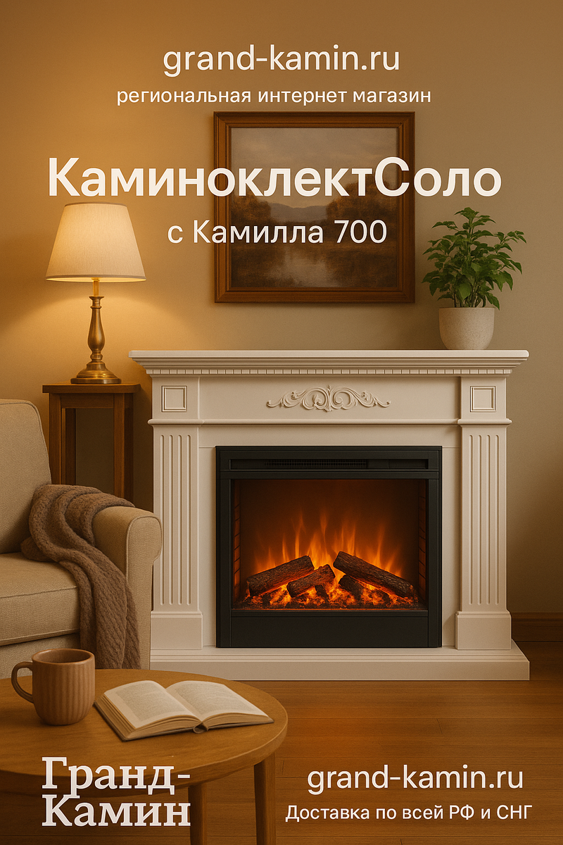    Каминокомплект Соло с топкой Камилла 700: создайте уютный дом с идеальным стилем и обогревом Kamin