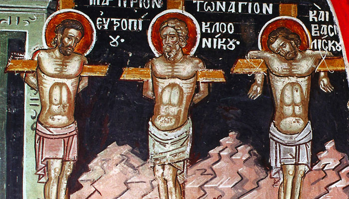    МУЧЕНИКИ ЕВТРОПИЙ, КЛЕОНИК И ВАСИЛИСК. ФОТО: WWW.PRAVOSLAVIE.RU