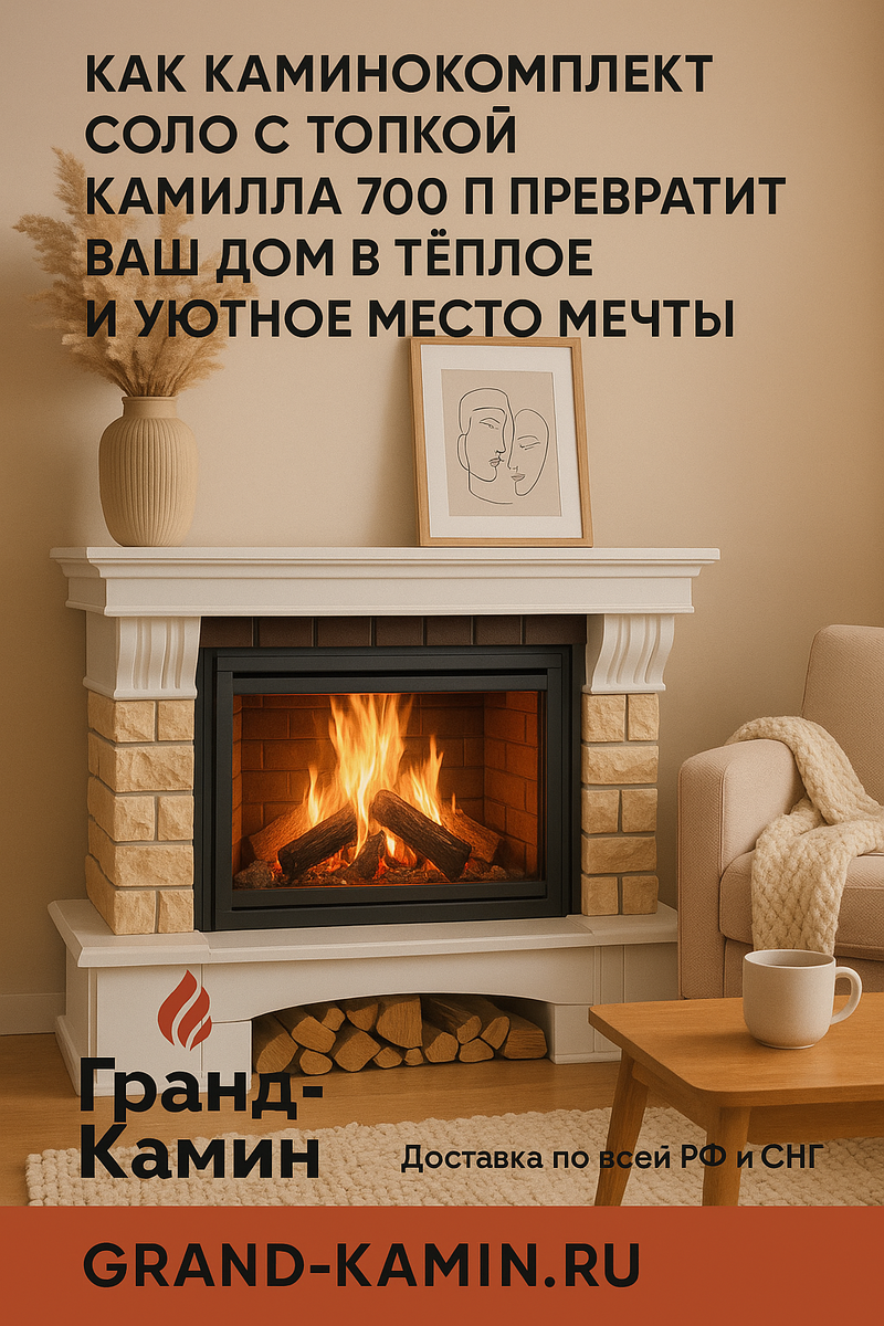    Как каминокомплект Соло с топкой Камилла 700 П превратит ваш дом в теплое и уютное место мечты Kamin
