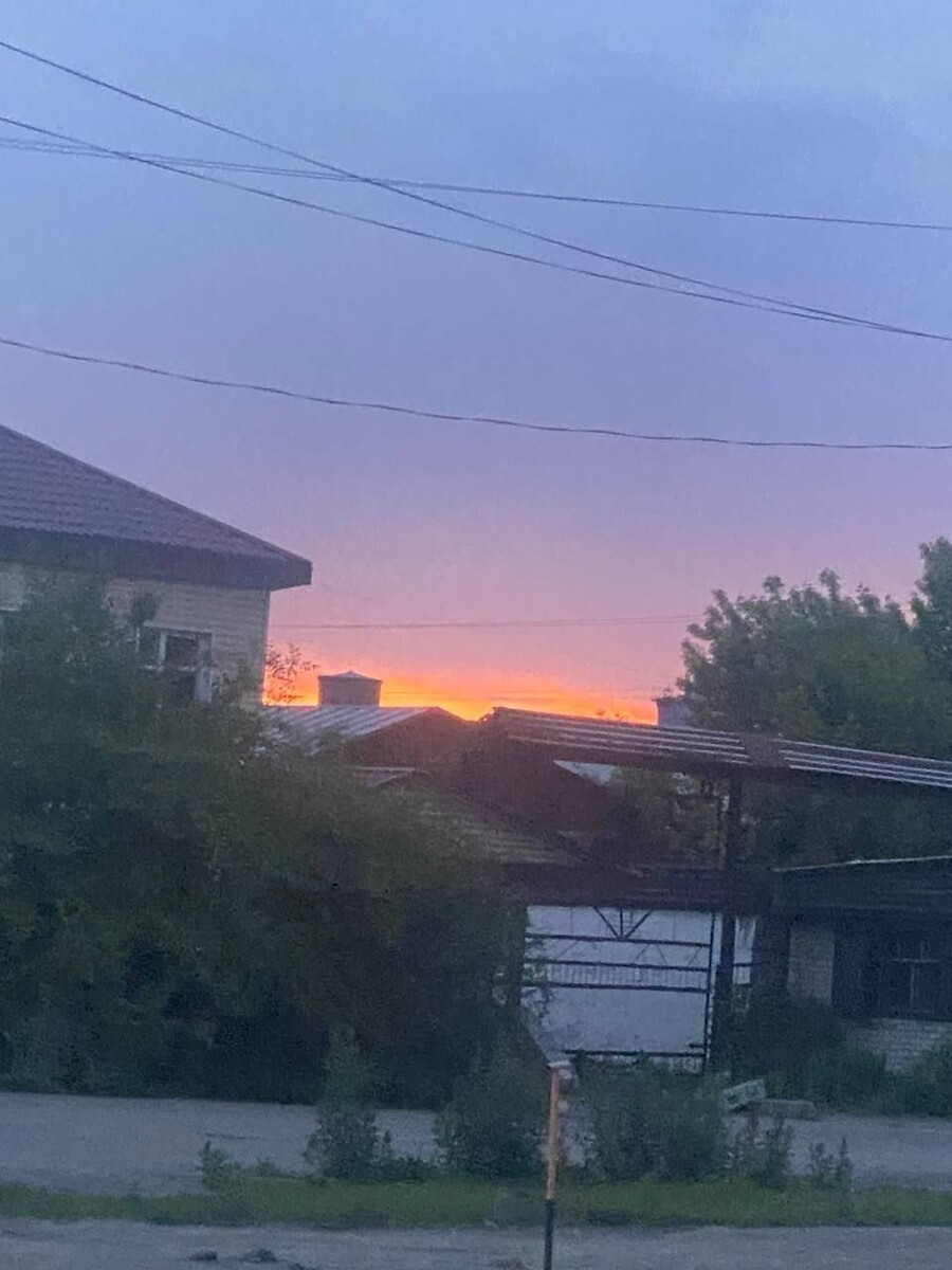    Закат в Бийске. Источник: t.me/biysknews2