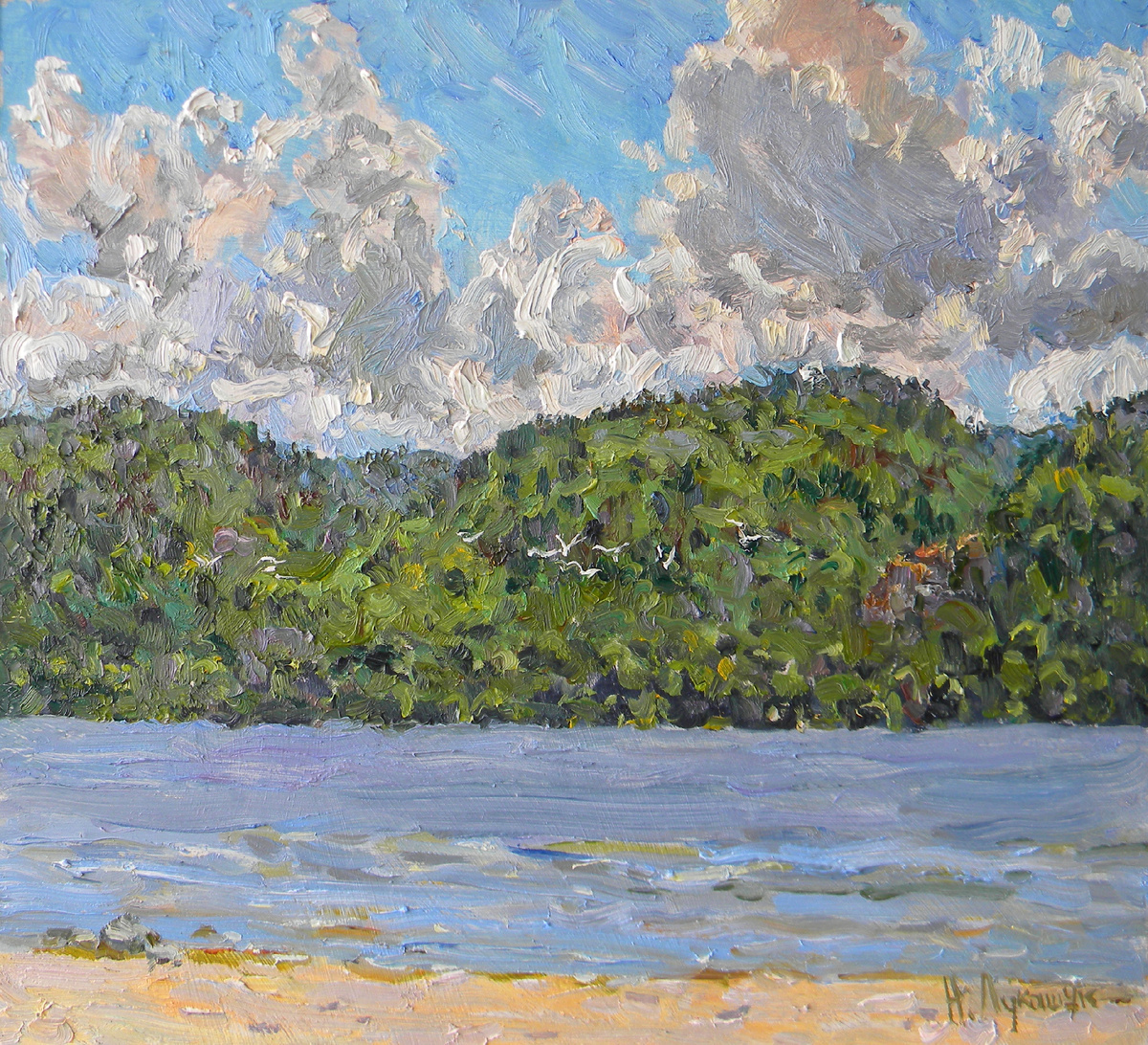 Николай Лукашук "Середина лета, Жигули" 2018 огралит, масло 34х38 