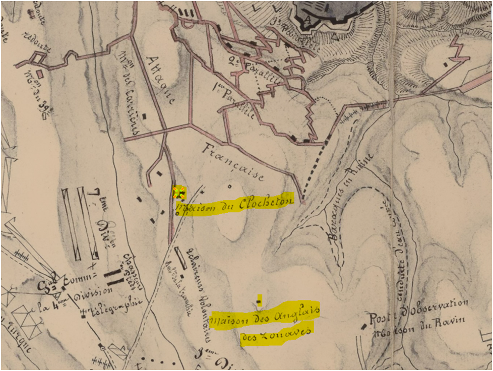Французская карта окрестностей Севастополя 1855 года.