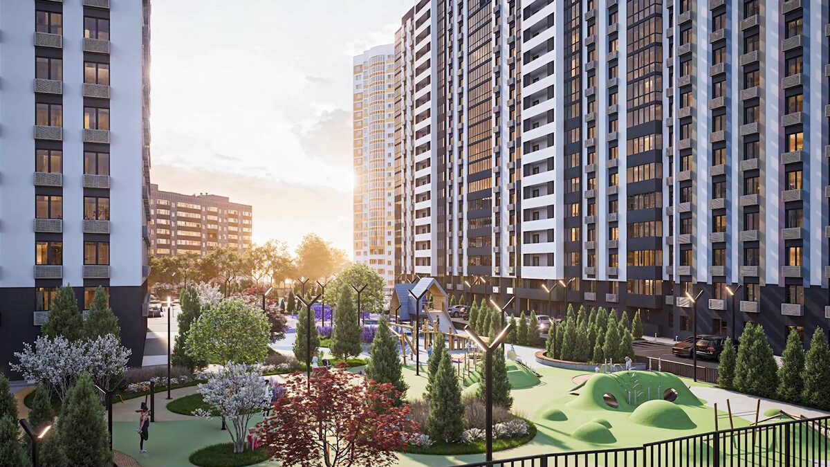    В Уфе в районе реки Белой строят новый жилой комплекс «Цвет»