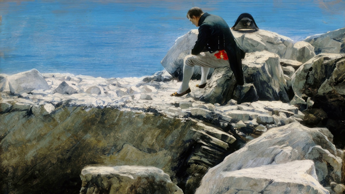 Все кончено: Наполеон I на острове Святой Елены. Картина О. Рекса, 1900 год