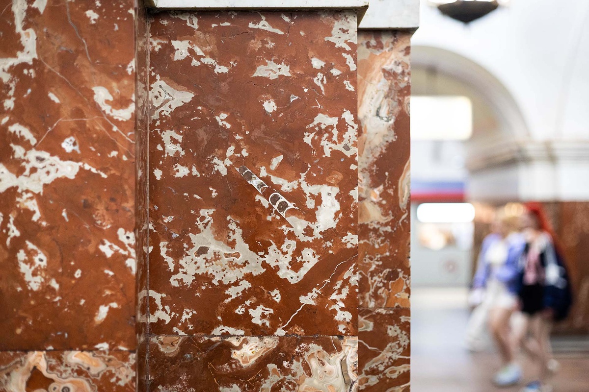    Окаменелости на станции метро «Краснопресненская»