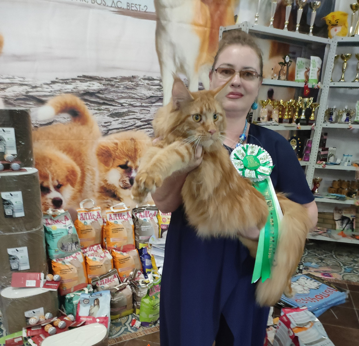 Фото из личного архива (Норна закрывает Чемпионский титул, а я в роли хэндлера)