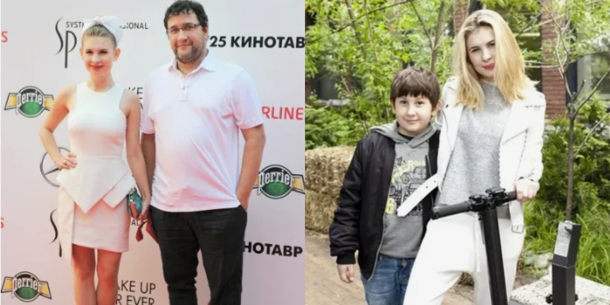на фото Анна Цуканова-Котт с мужем и сыном