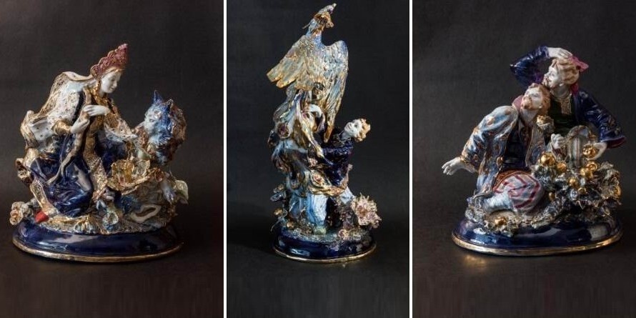 Галина Чечулина. Триптих «Жар-птица». 1954. Дулёво. Нижегородский государственный художественный музей / НГХМ-339/1-3.