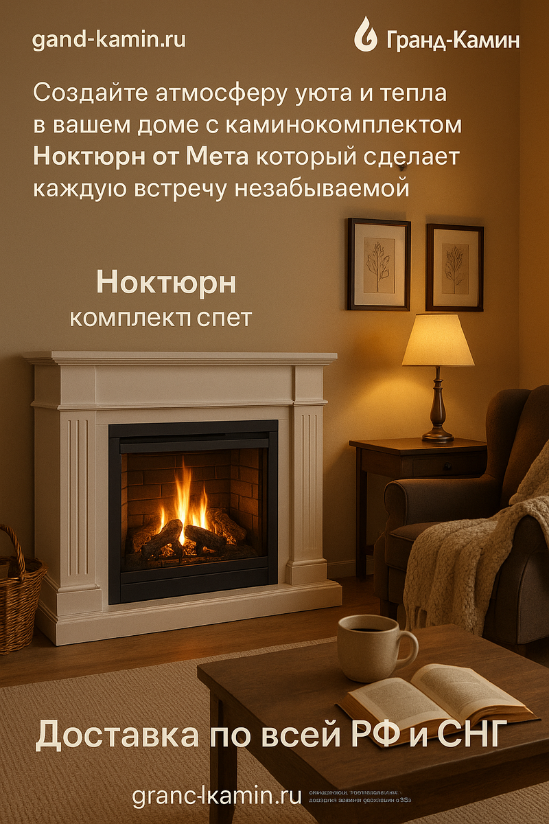    Создайте атмосферу уюта и тепла в вашем доме с каминокомплектом Ноктюрн от Мета который сделает каждую встречу незабываемой Kamin
