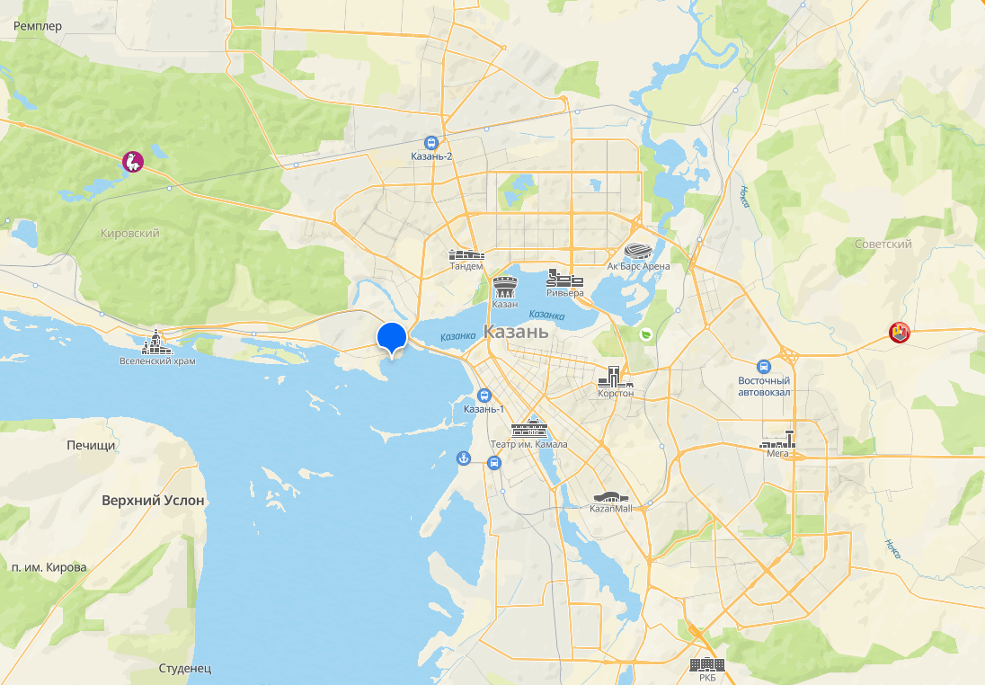 Синий маркер указывает место, о котором идёт речь