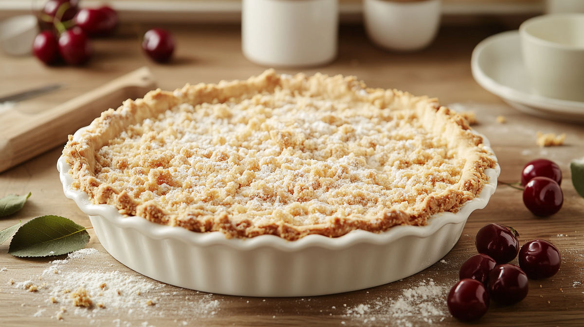 Венский пирог с вишней без сахара