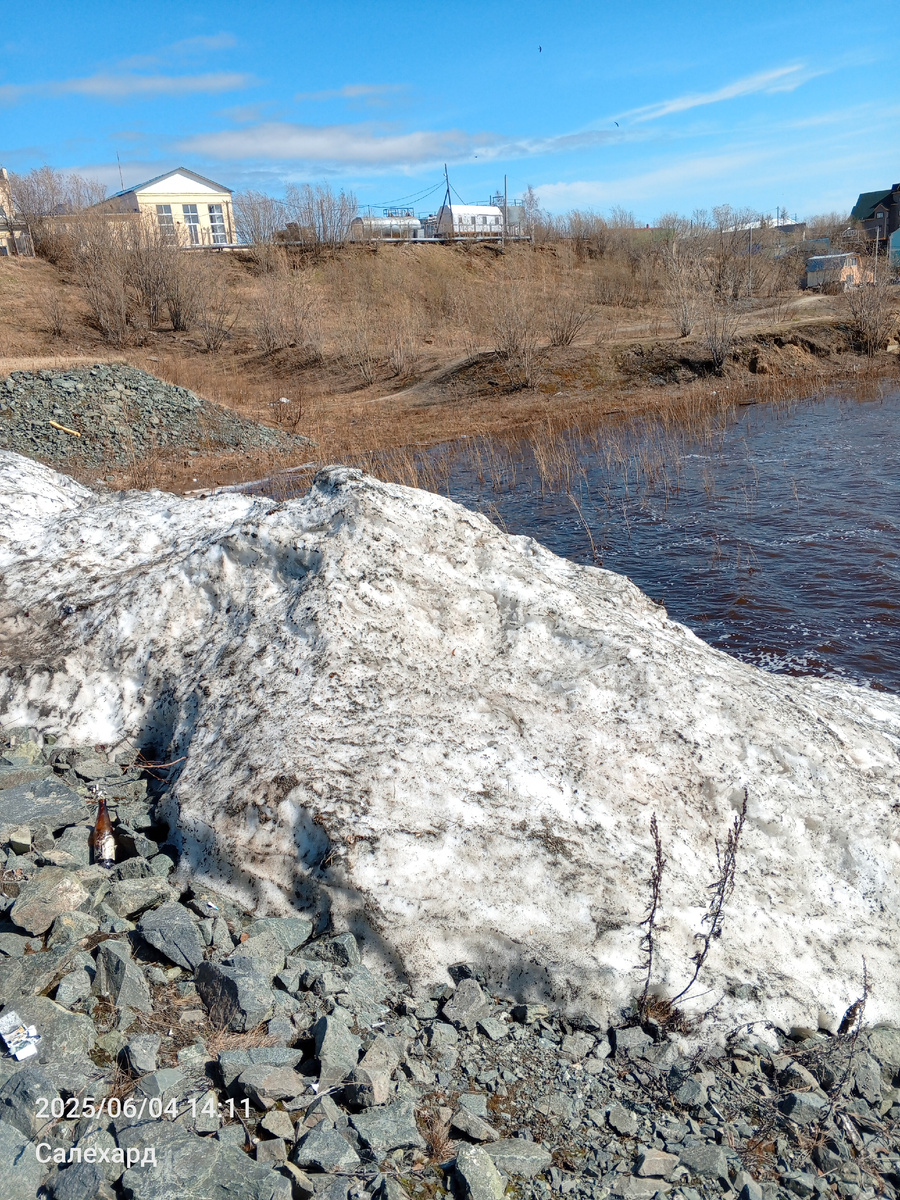 Грязный зимний , но снег !