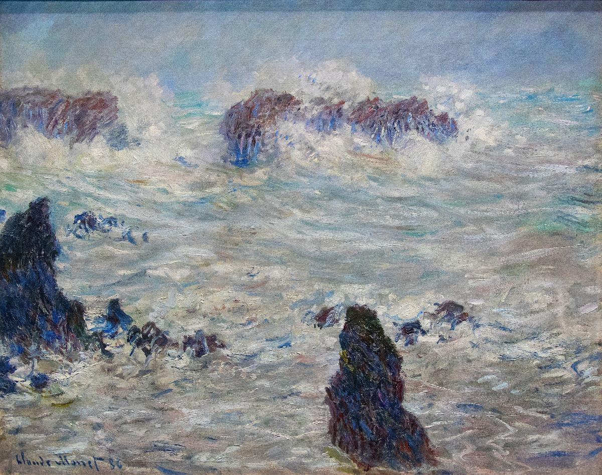 Клод Оскар Моне, «Шторм у побережья Бель-Иль», 1886, холст, масло, 81 х 65 см, Музей Орсе, Париж
